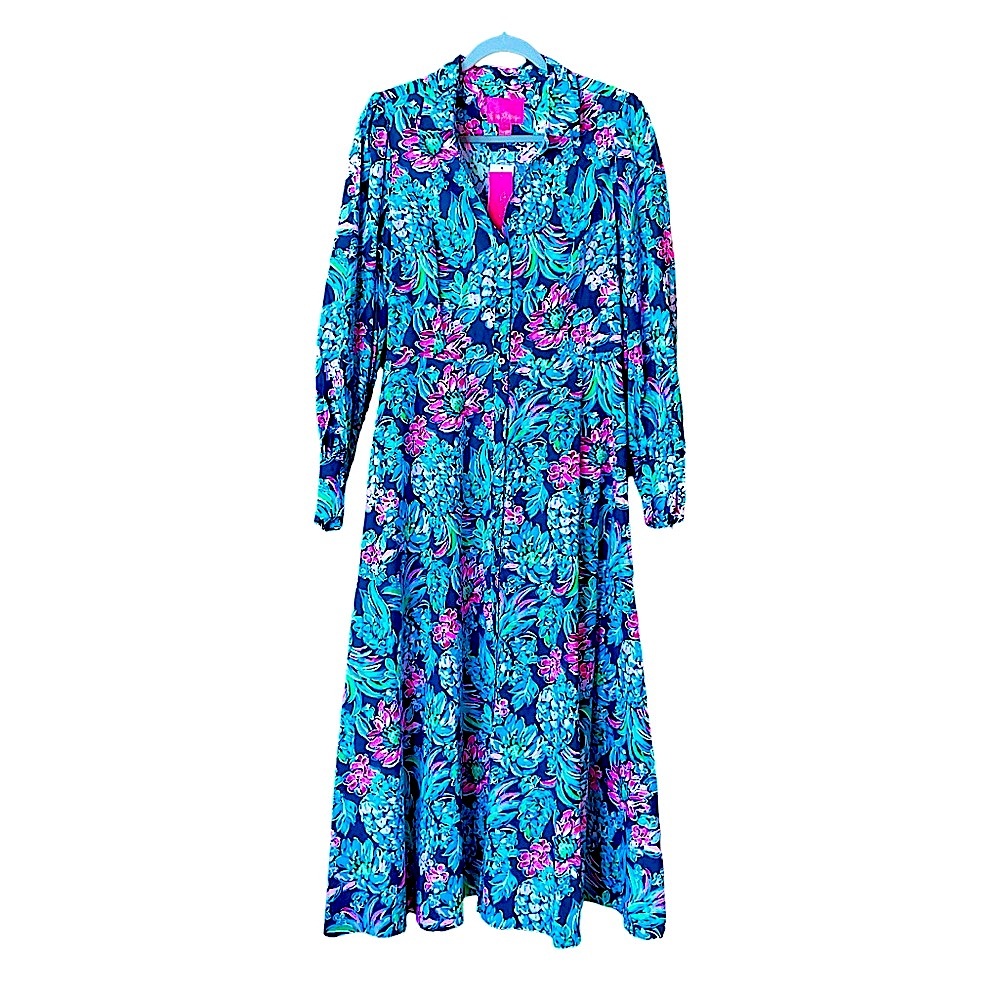 NWT Lilly Pulitzer Floral Long Sleeve Dress - Picture 7 of 9